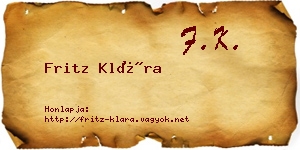 Fritz Klára névjegykártya
