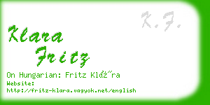 klara fritz business card